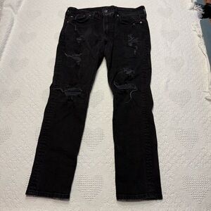 American Eagle Distressed Athletic Skinny Jeans (33x30)